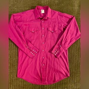 Vintage Men’s Western Shirt with pearl snaps -size Large Tall